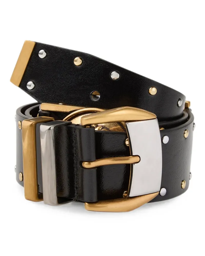 Versace studded leather belt 4 cm - Schwarz Schwarz