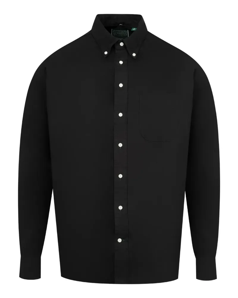Gitman Vintage Hemd mit Overdye-Finish - Schwarz Schwarz