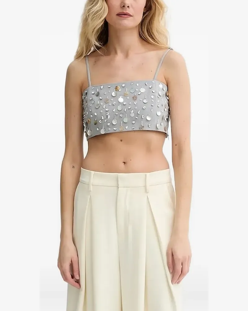Isabelle Blanche Top mit verziertem Riemen - Grau Grau