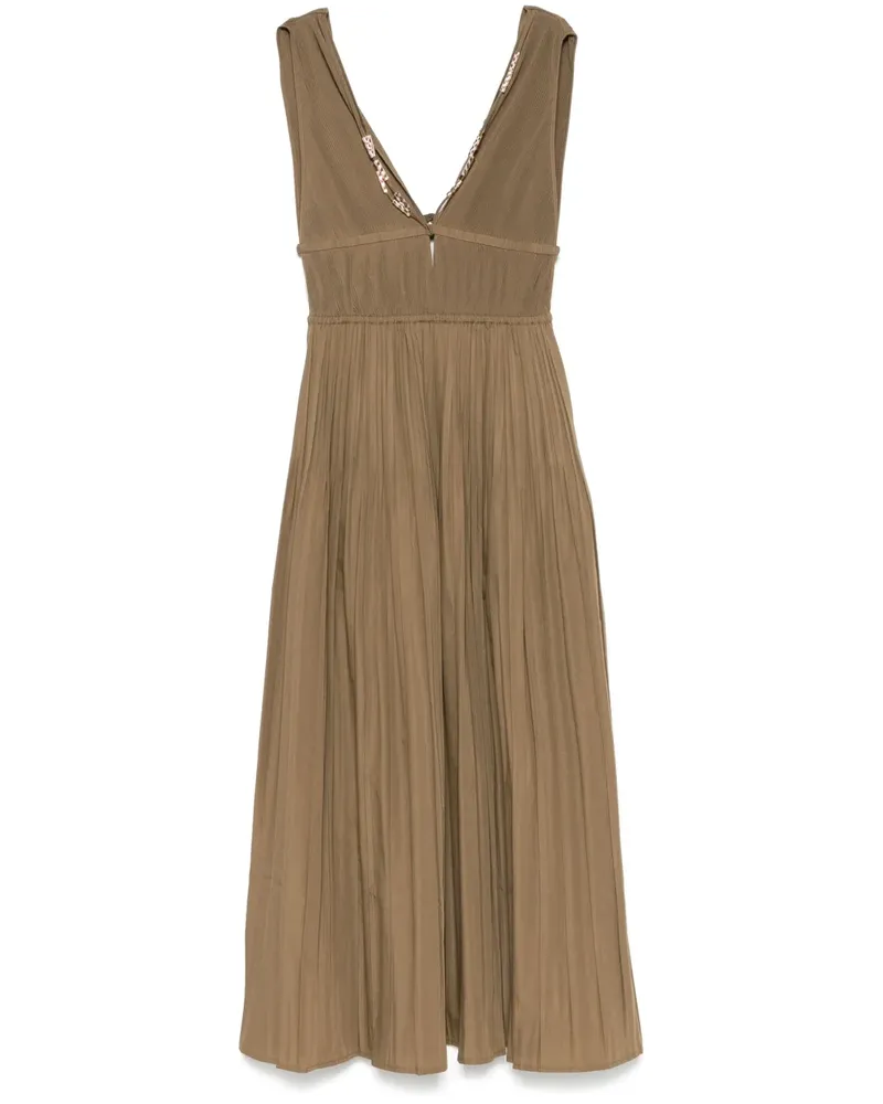 Maje Plissiertes Midikleid - Braun Braun
