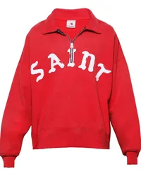 SAINT MXXXXXX Sweatshirt mit Logo-Print Rot