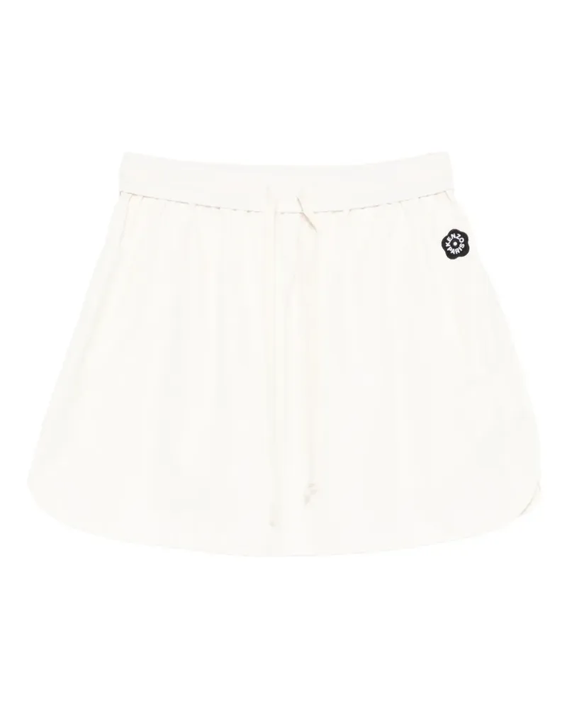 Kenzo logo-patch drawstring mini skirt - Nude Nude