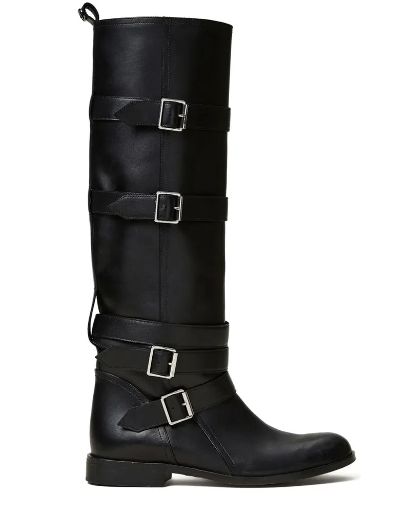 Twin-Set Stiefel mit Schnalle - Schwarz Schwarz