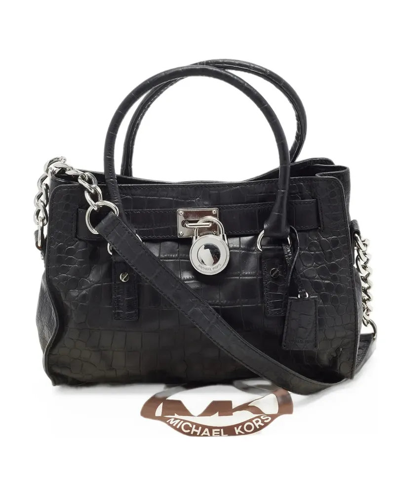 Michael Kors Hamilton croc-embossed tote bag - Schwarz Schwarz