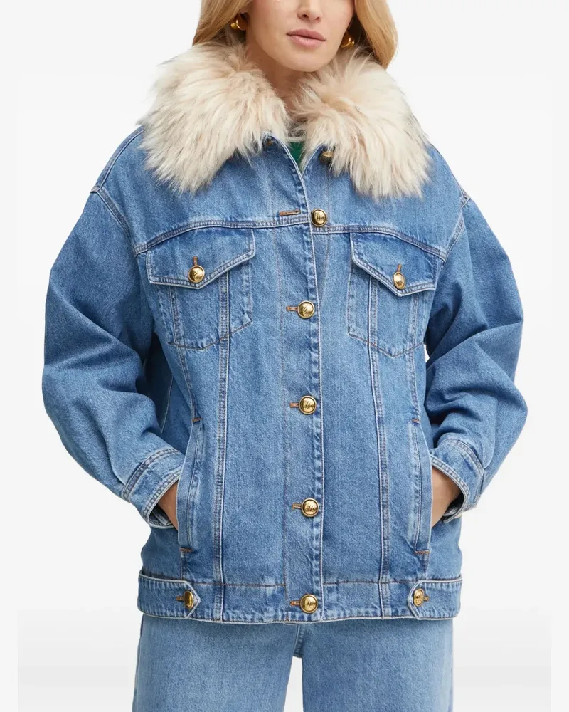 Luisa Spagnoli Jeansjacke mit tiefen Schultern - Blau Blau