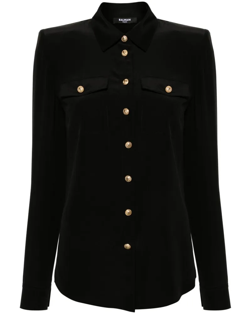 Balmain Hemd aus Seide - Schwarz Schwarz