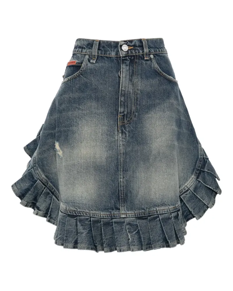 Martine Rose denim ruffled skirt - Blau Blau