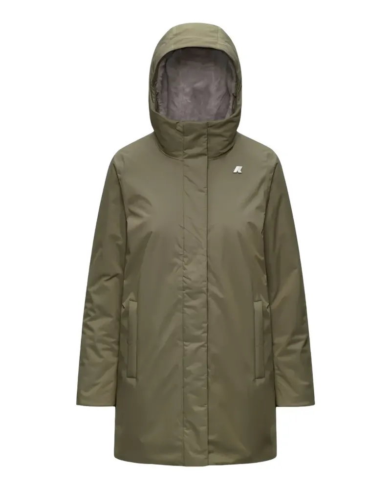 K-Way Sophie hooded logo-patch jacket - Grün Grün