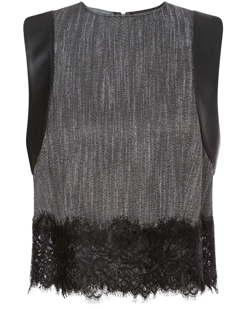 Alberta Ferretti Top mit Spitze - Grau Grau