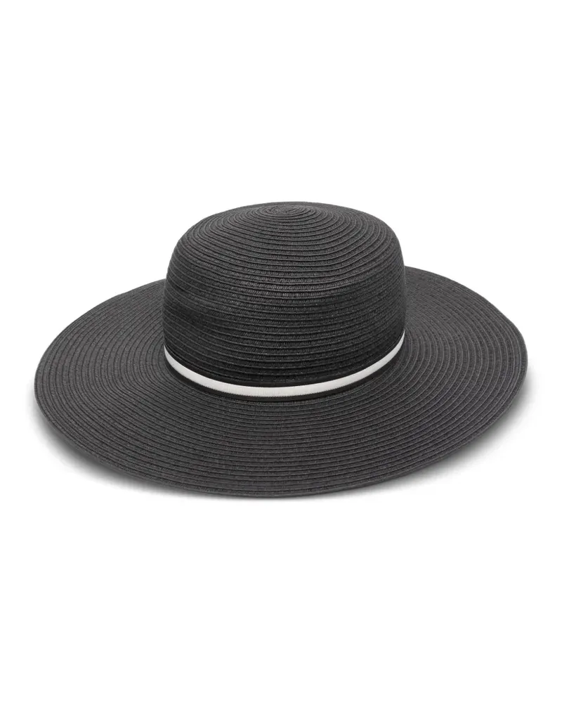 Borsalino Hut aus geflochtenem Papier - Schwarz Schwarz