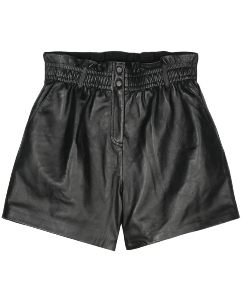 ba&sh Aglae Shorts aus Leder - Schwarz Schwarz