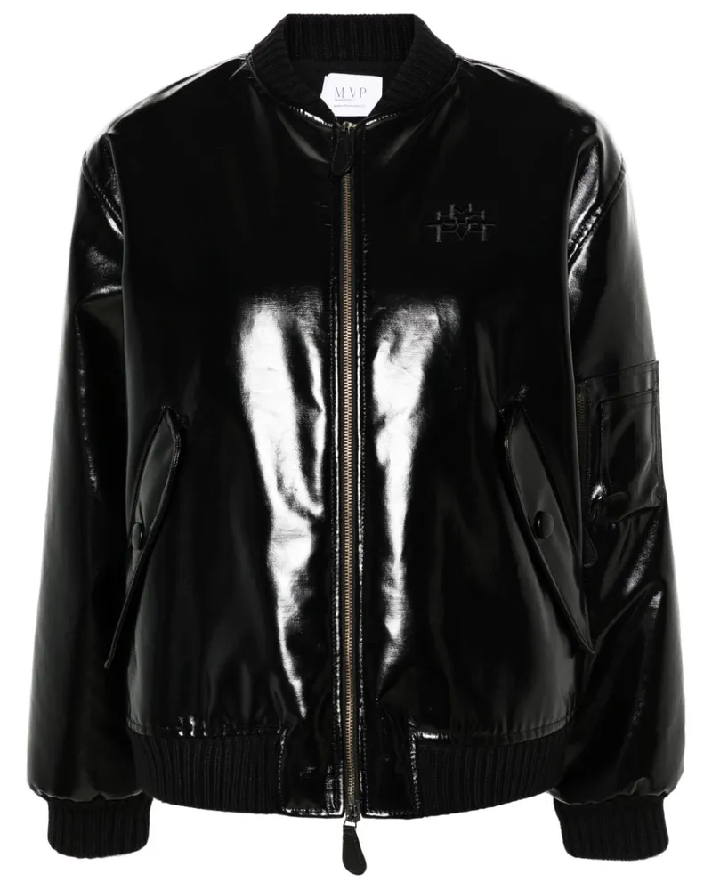 MVP Wardrobe Beschichtete Montenapoleone Bomberjacke - Schwarz Schwarz
