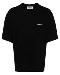 Fiorucci T-Shirt mit Logo-Print Schwarz