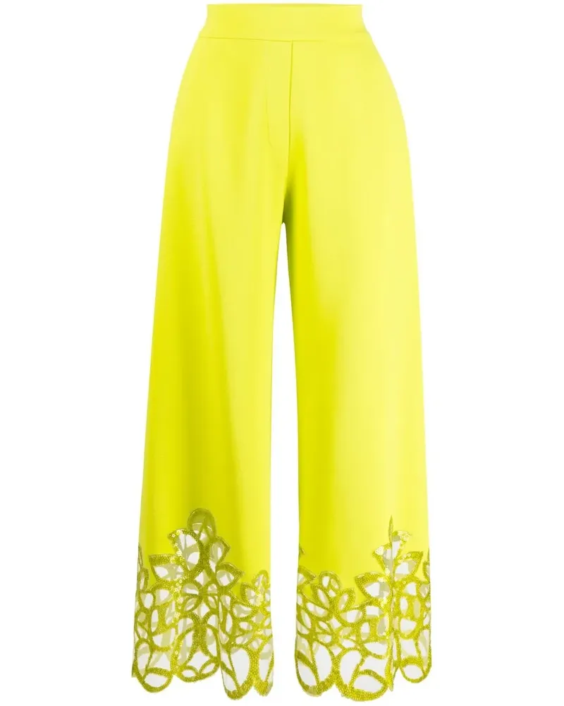 Elie Saab Cropped-Hose mit Stickerei - Grün Grün