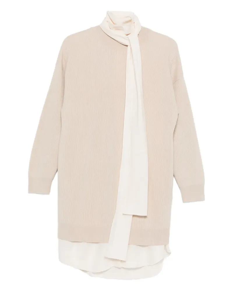 Brunello Cucinelli Geripptes Minikleid - Nude Nude