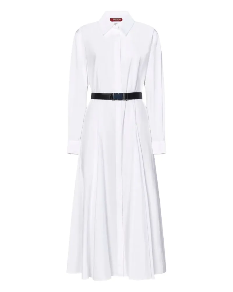 Max Mara Midikleid aus Gabardine - Weiß Weiß