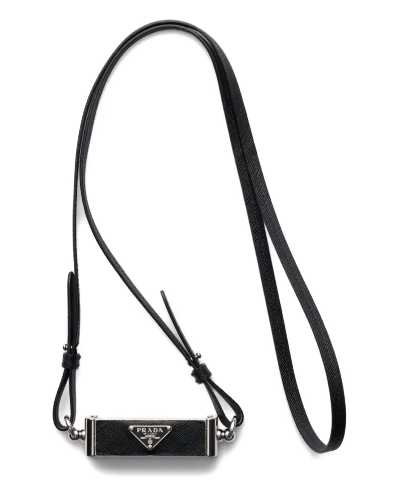 Prada Handyhülle aus Leder - Schwarz Schwarz