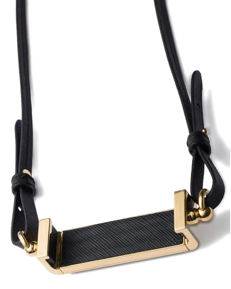 Prada Handyhülle aus Leder - Schwarz Schwarz