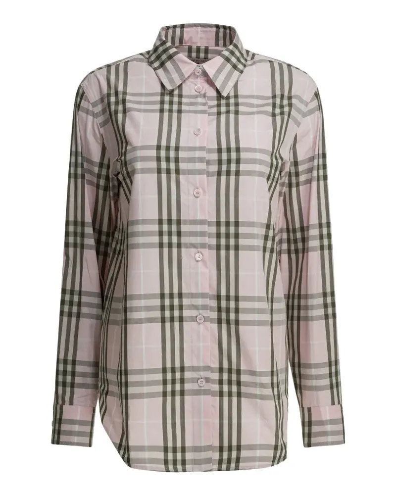 Burberry check-pattern cotton shirt - Rosa Rosa