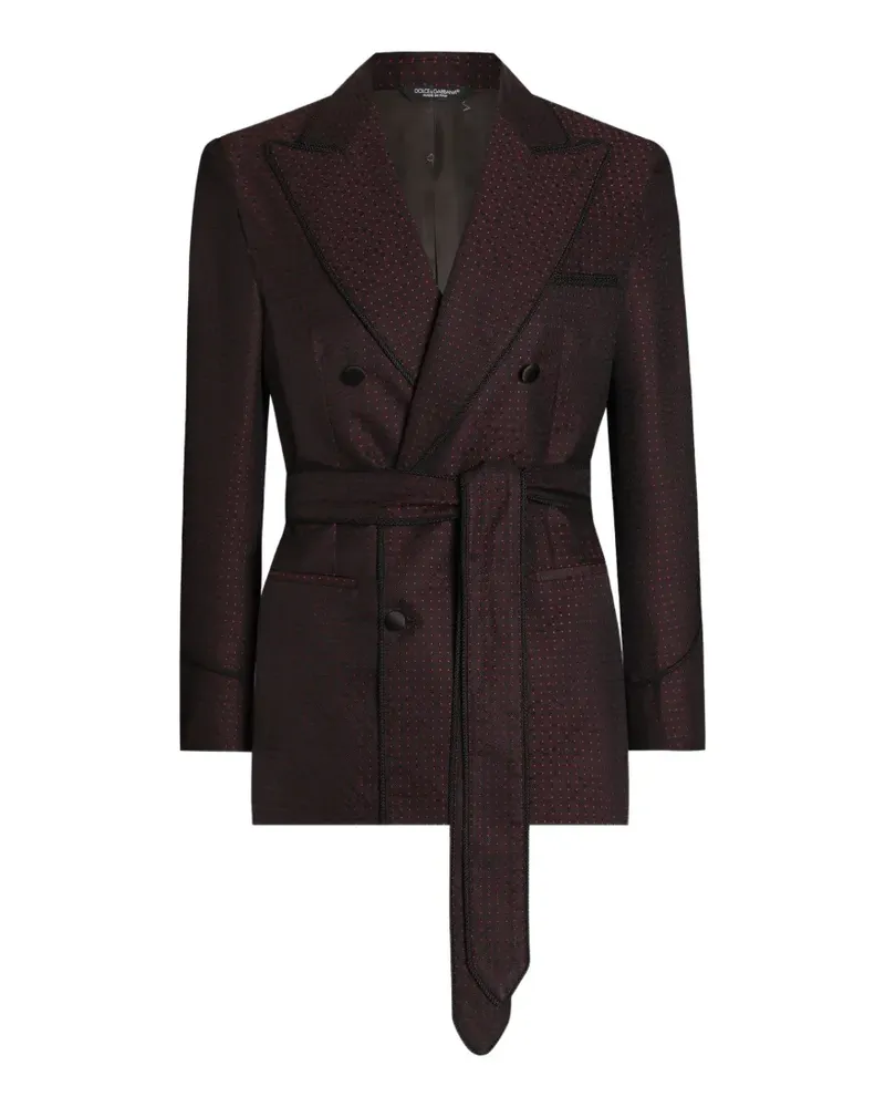 Dolce & Gabbana Zweireihige Jacke aus Mikro-Jacquard - Rot Rot