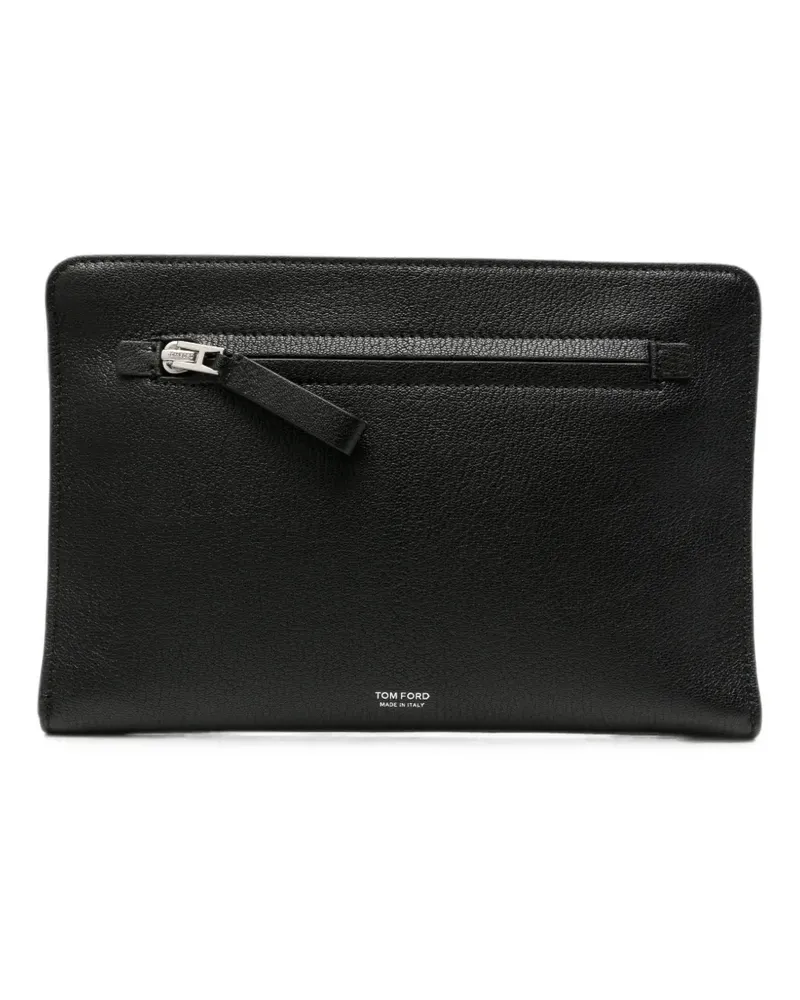 Tom Ford Clutch aus gekörntem Leder - Schwarz Schwarz