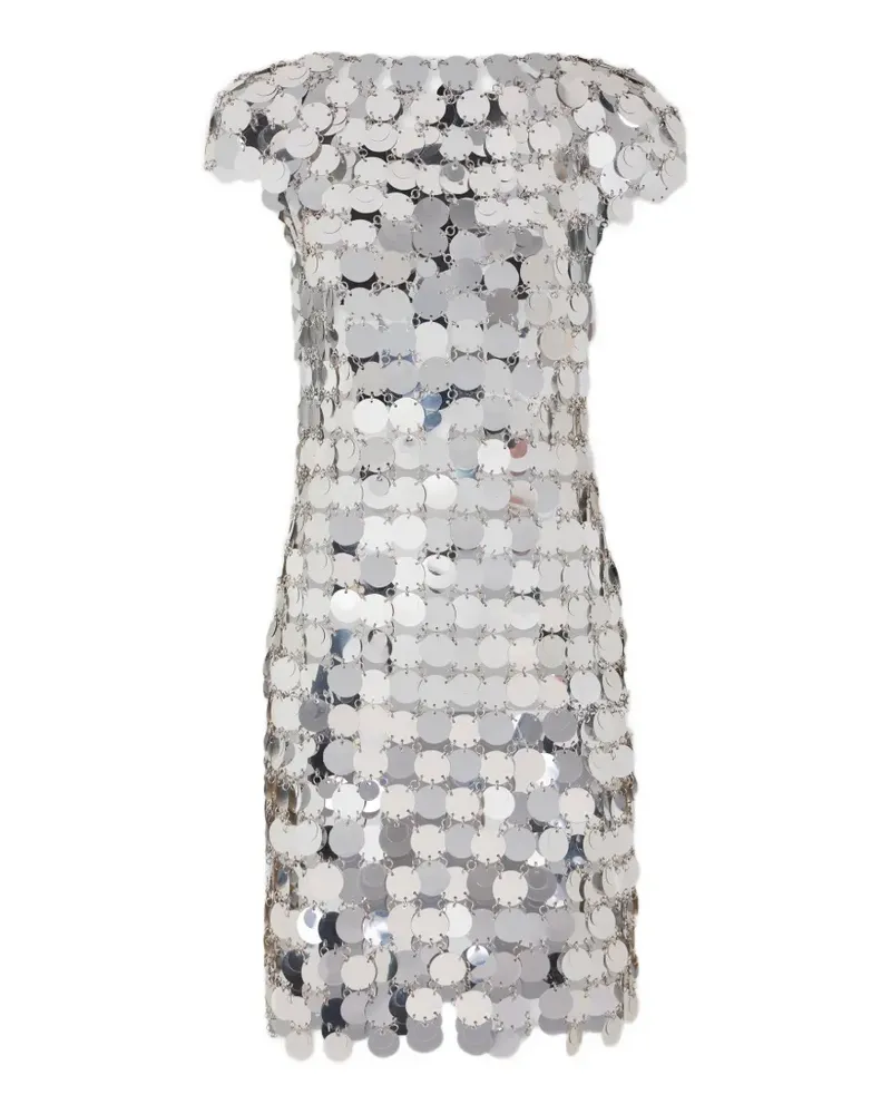 Paco Rabanne Sparkle Disc Minikleid - Silber Silber