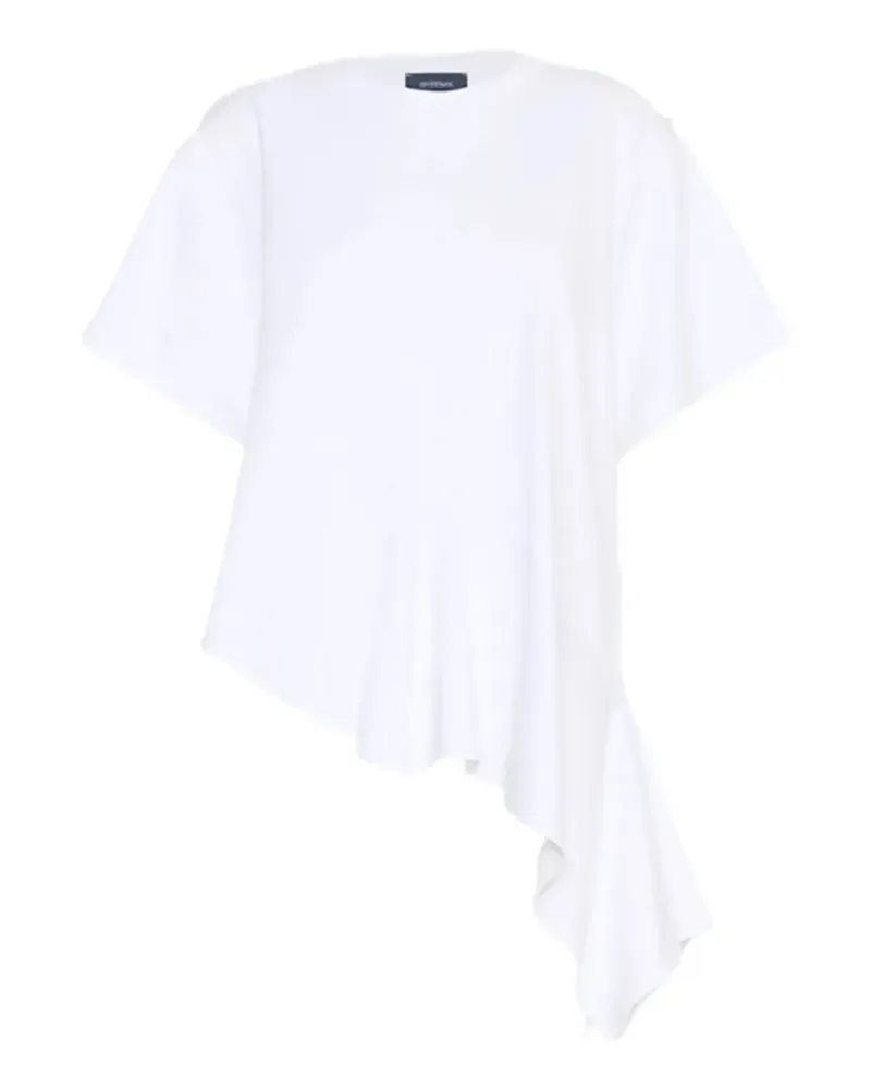 SPORTMAX Asymmetrisches SPDTACCO T-Shirt mit Rüschen - Weiß Weiß