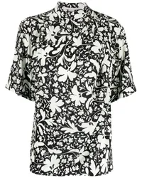 Stella McCartney Seidenbluse mit Blumen-Print Schwarz