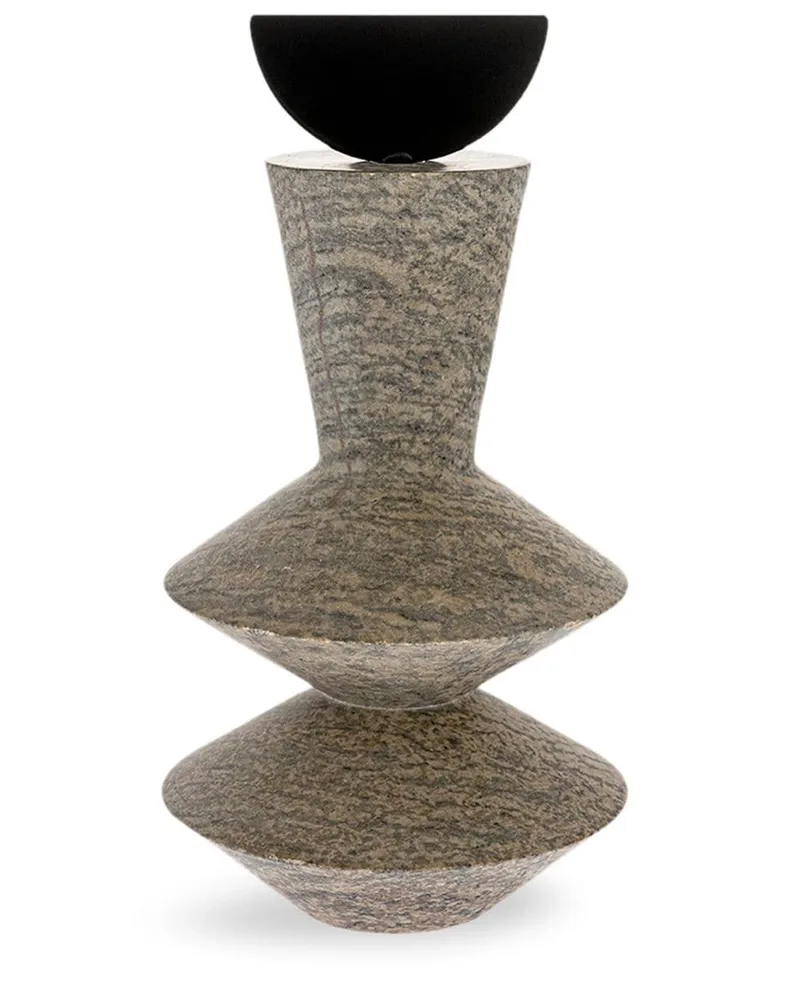 Gardeco Constantin Totem 3 Skulptur aus Stein - Braun Braun