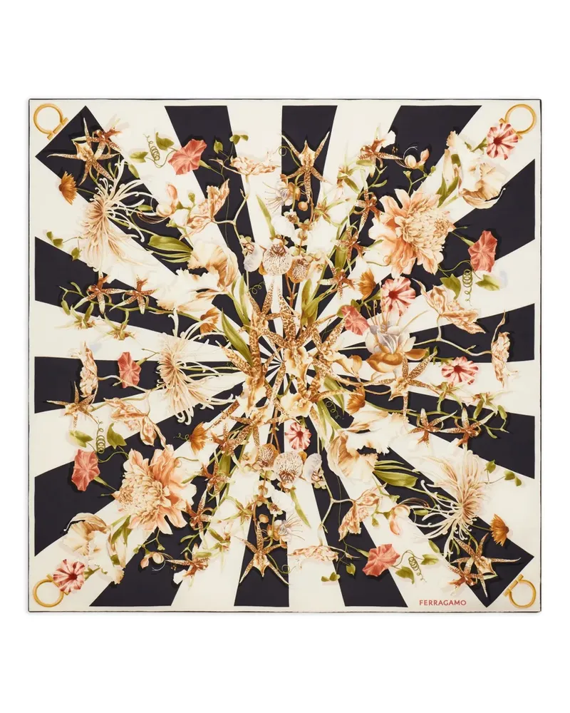 Ferragamo Gaia-print silk scarf - Schwarz Schwarz