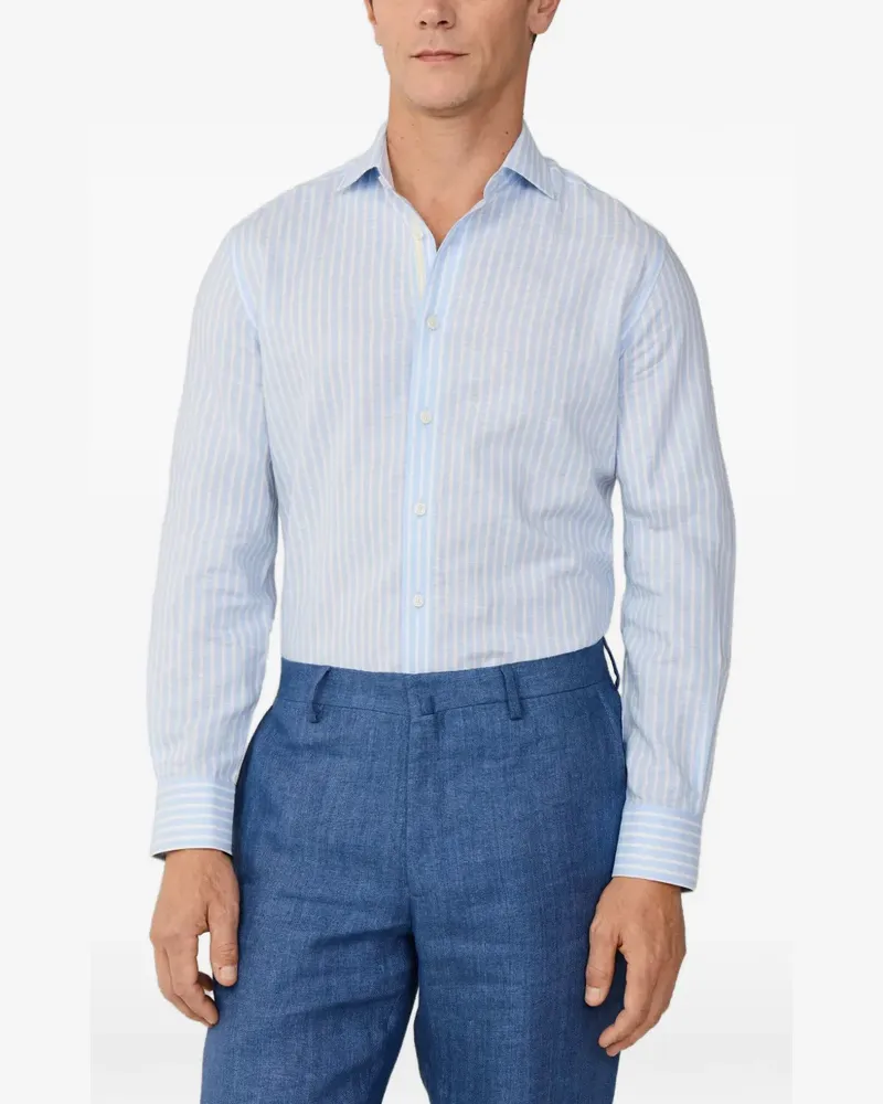 Hackett Hemd mit Butcher-Streifen - Blau Blau
