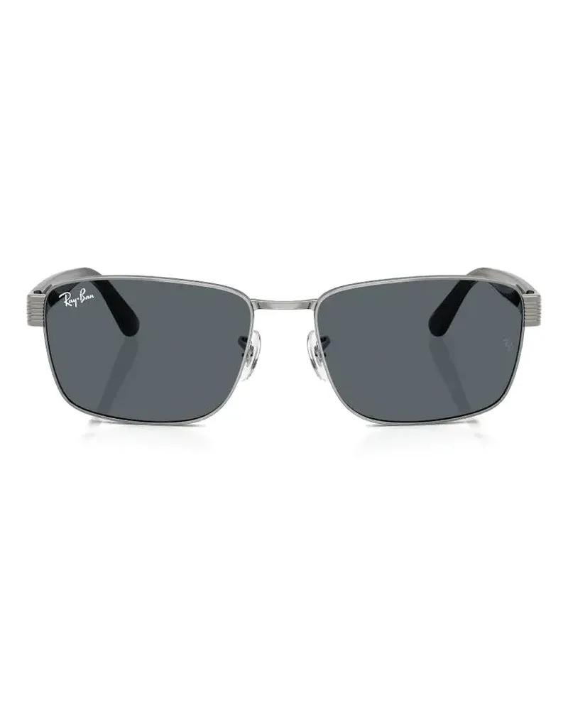 Ray Ban rectangle-frame sunglasses - Silber Silber