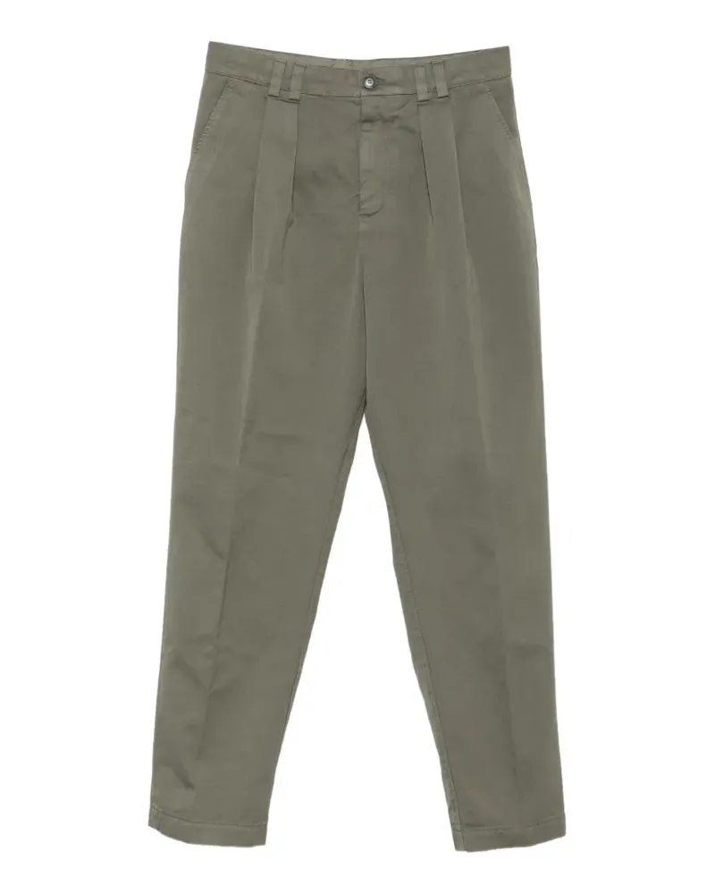 Canali Tapered-Hose mit Falten - Grün Grün
