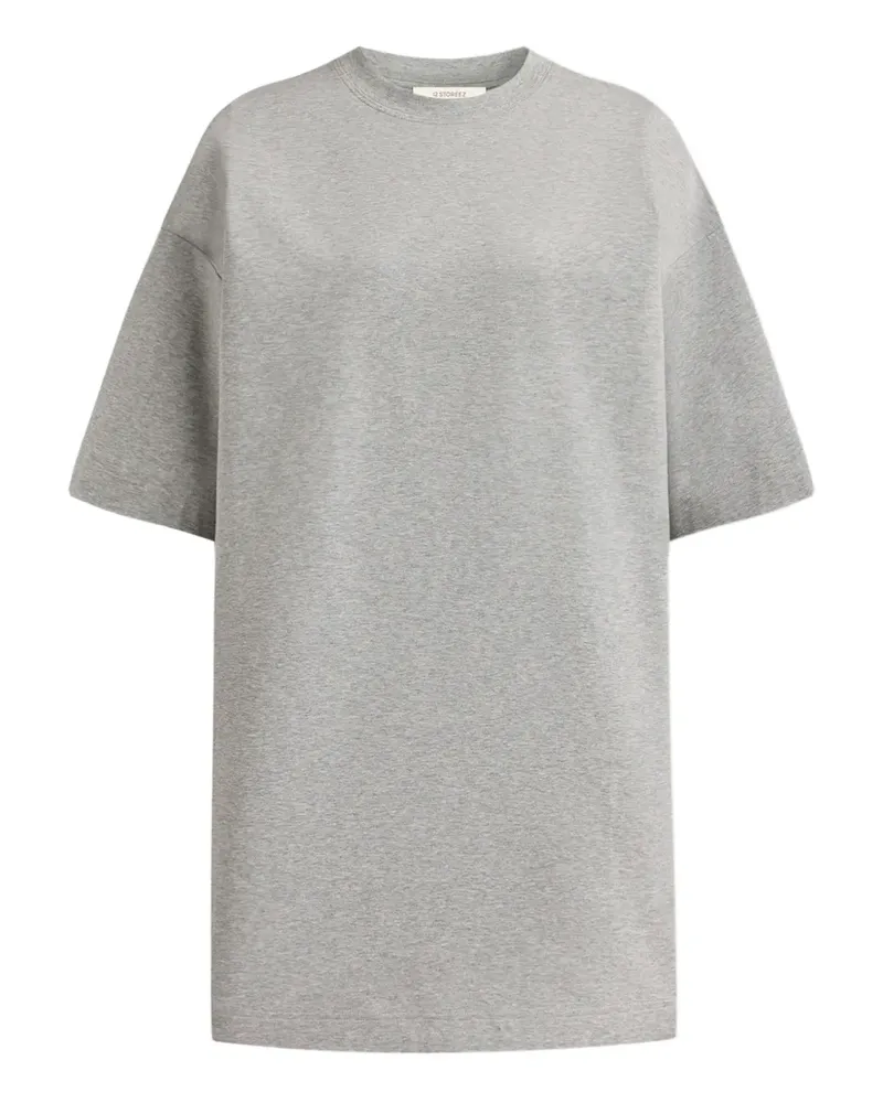 12 STOREEZ T-Shirtkleid aus Baumwolle - Grau Grau