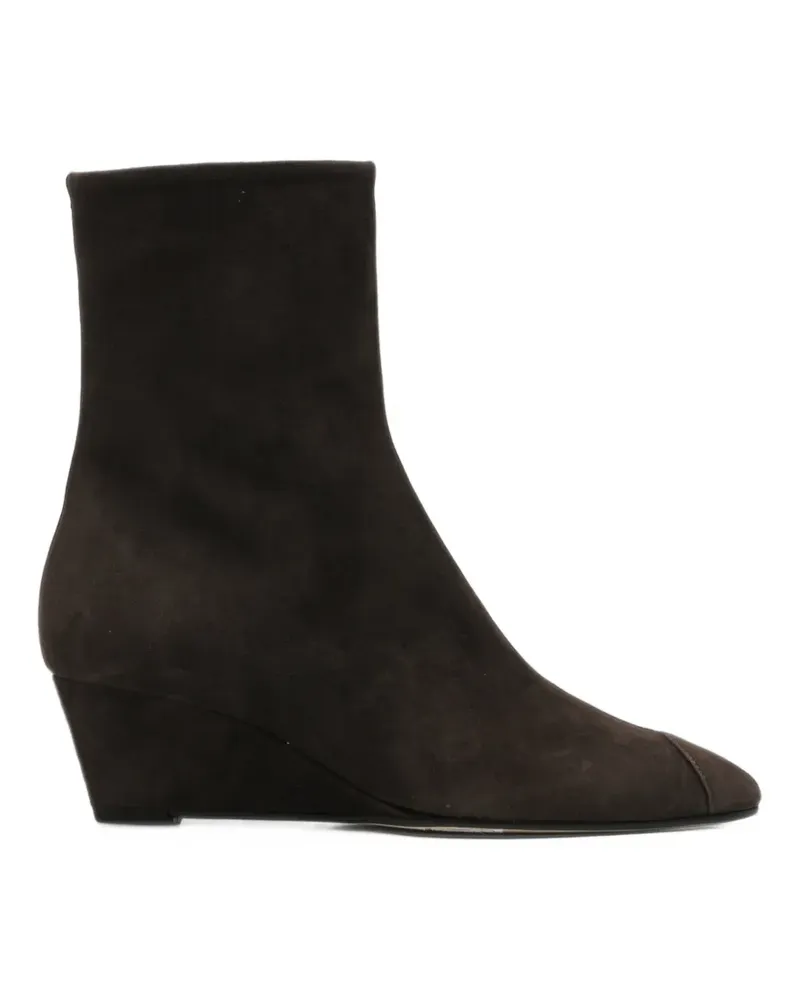 aeyde Mia Cap suede wedge-heel ankle boots - Braun Braun