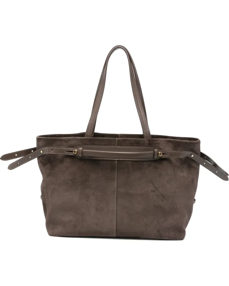 Anya Hindmarch Tote Bag mit Wildlederbesatz - Braun Braun