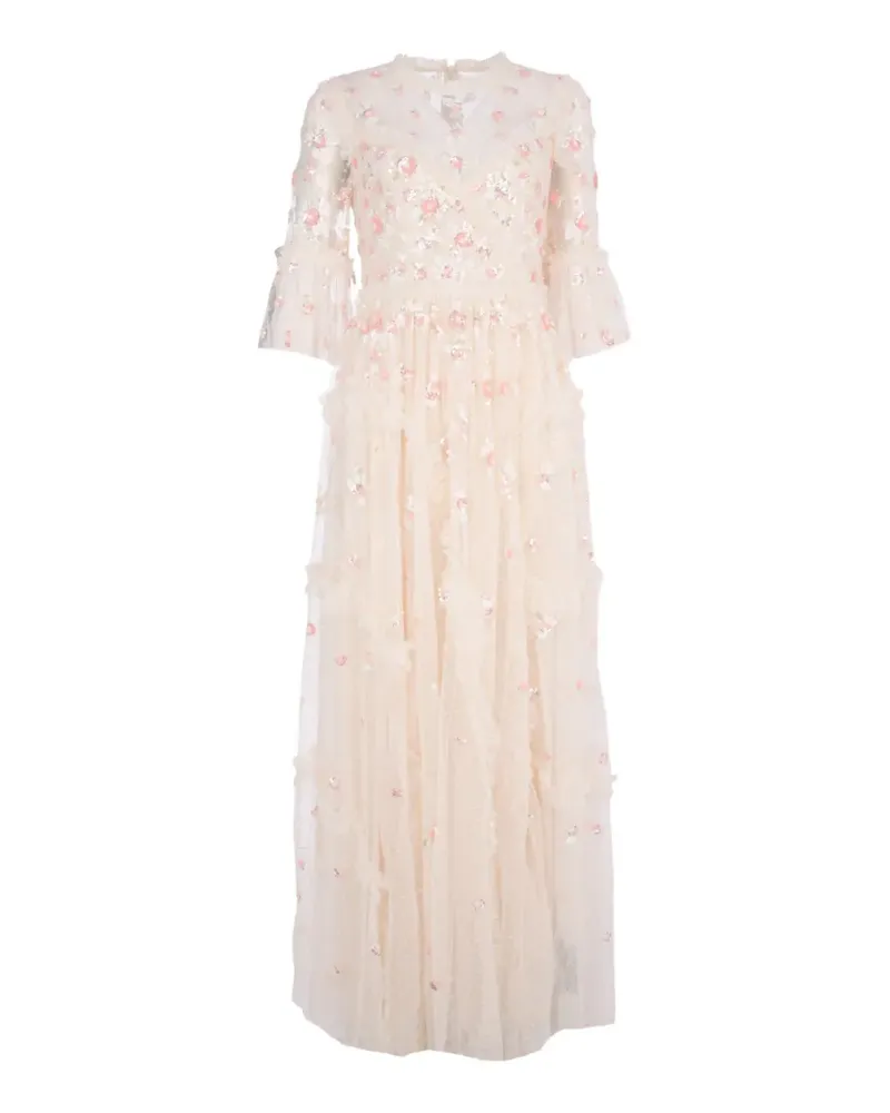 Needle & Thread Shimmer Ditsy sequin-embellished gown - Nude Nude