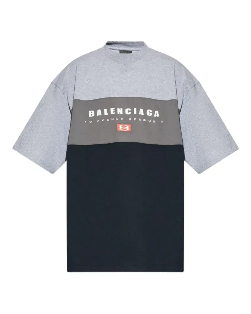Balenciaga T-Shirt in Colour-Block-Optik - Grau Grau