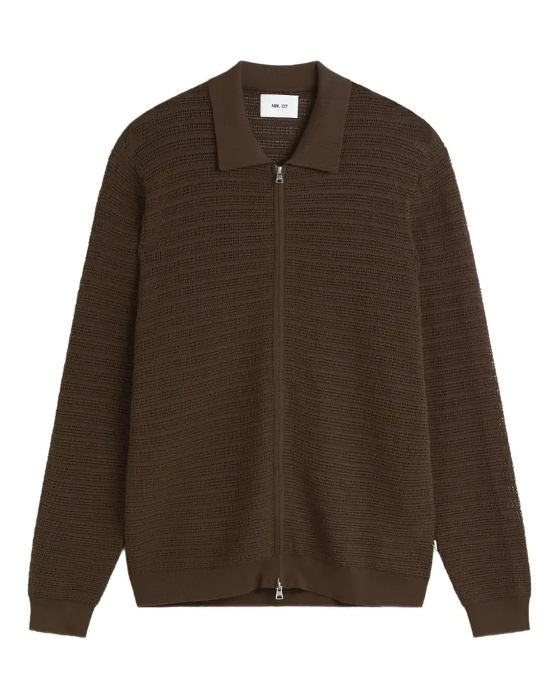 NN 07 Gustav Pullover mit Reißverschluss - Braun Braun