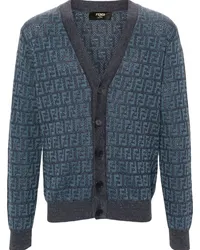 Fendi Cardigan mit FF-Jacquard Blau