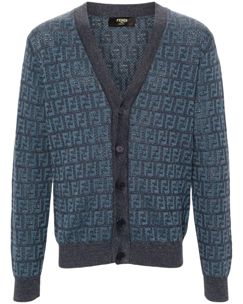 Fendi Cardigan mit FF-Jacquard - Blau Blau