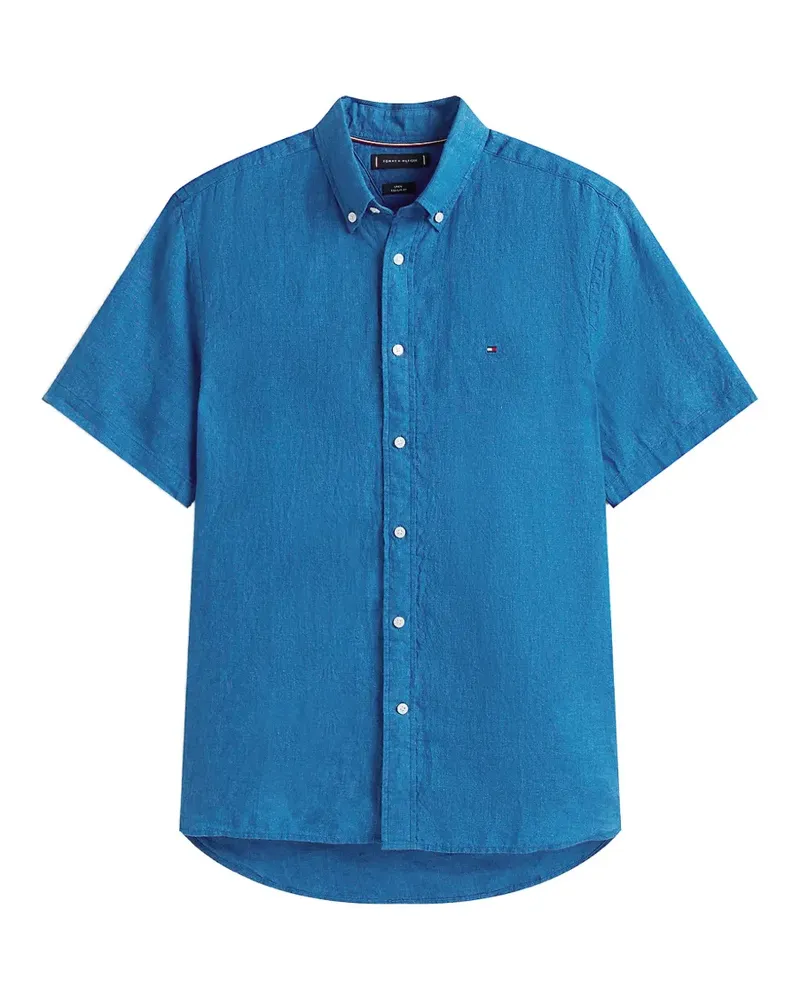 Tommy Hilfiger Pigmentgefärbtes Leinenhemd - Blau Blau