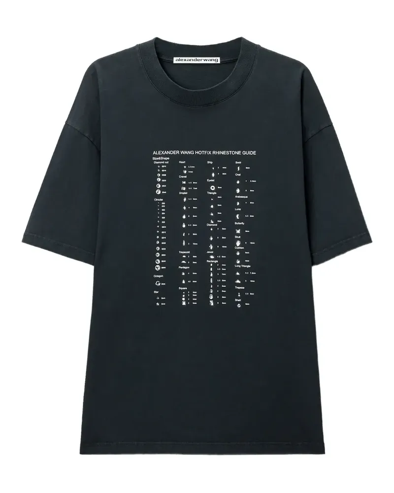 Alexander Wang T-Shirt mit Hotfix-Karten-Grafik - Schwarz Schwarz