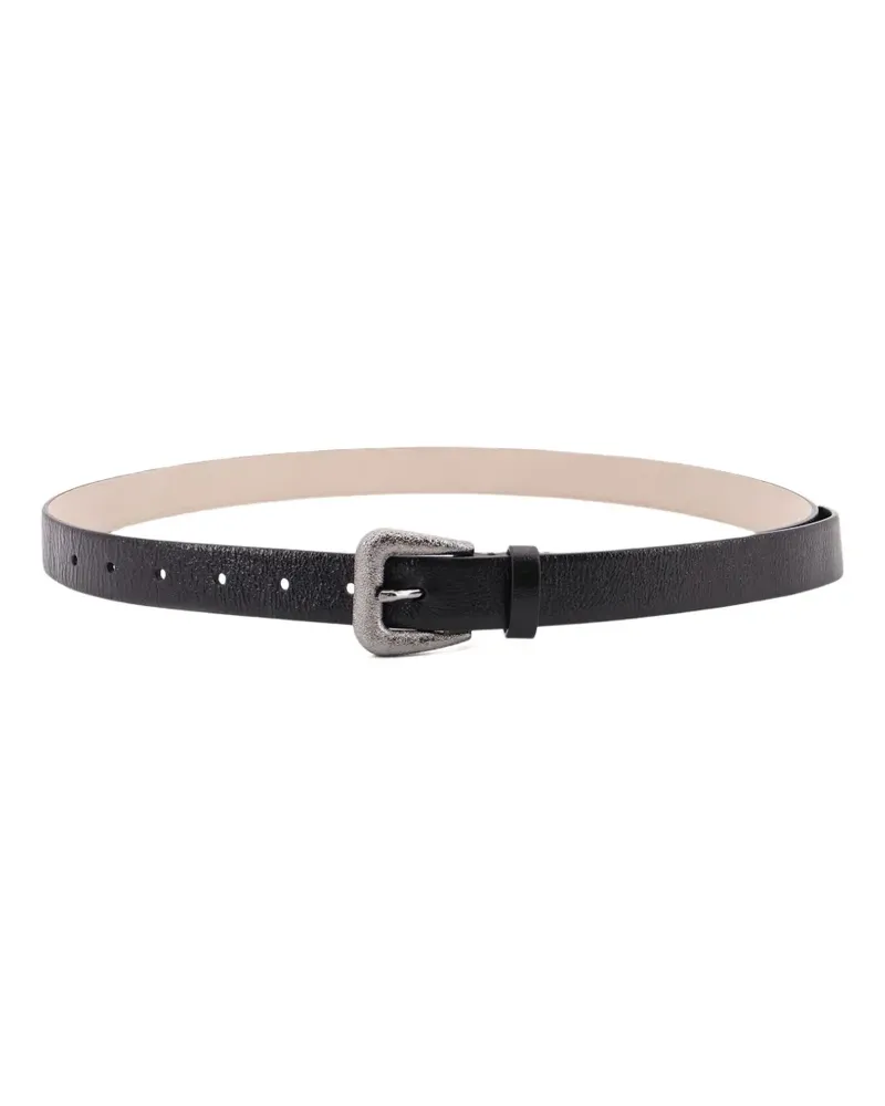 Brunello Cucinelli metal-buckle leather belt - Schwarz Schwarz