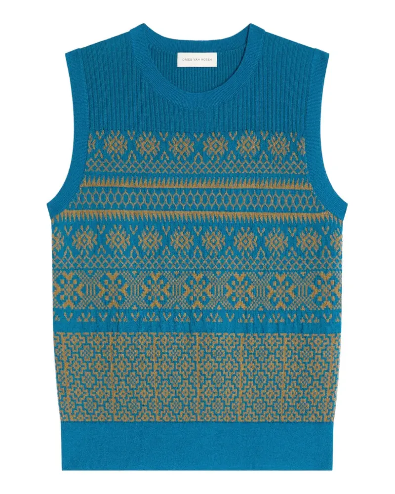 Dries van Noten Pullover aus Jacquard - Blau Blau