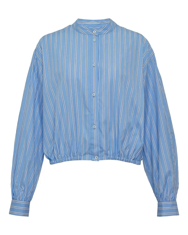 MSGM balloon-sleeve stripe-pattern shirt - Blau Blau