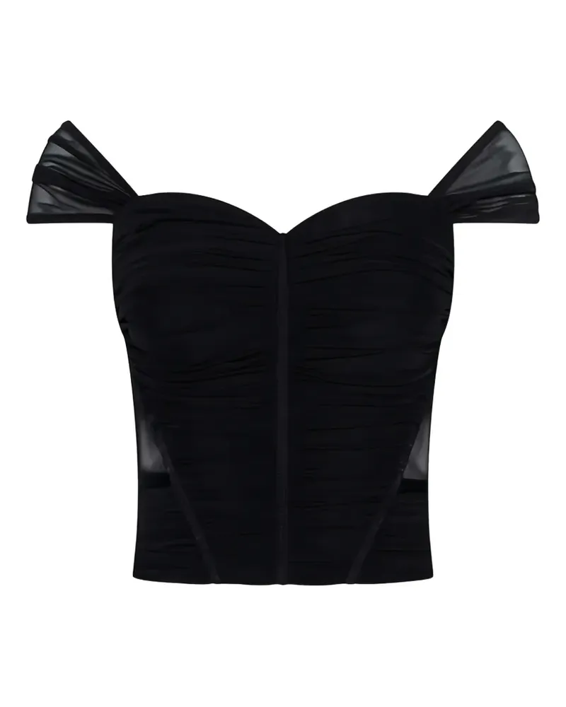 L'Agence Asuka mesh top - Schwarz Schwarz