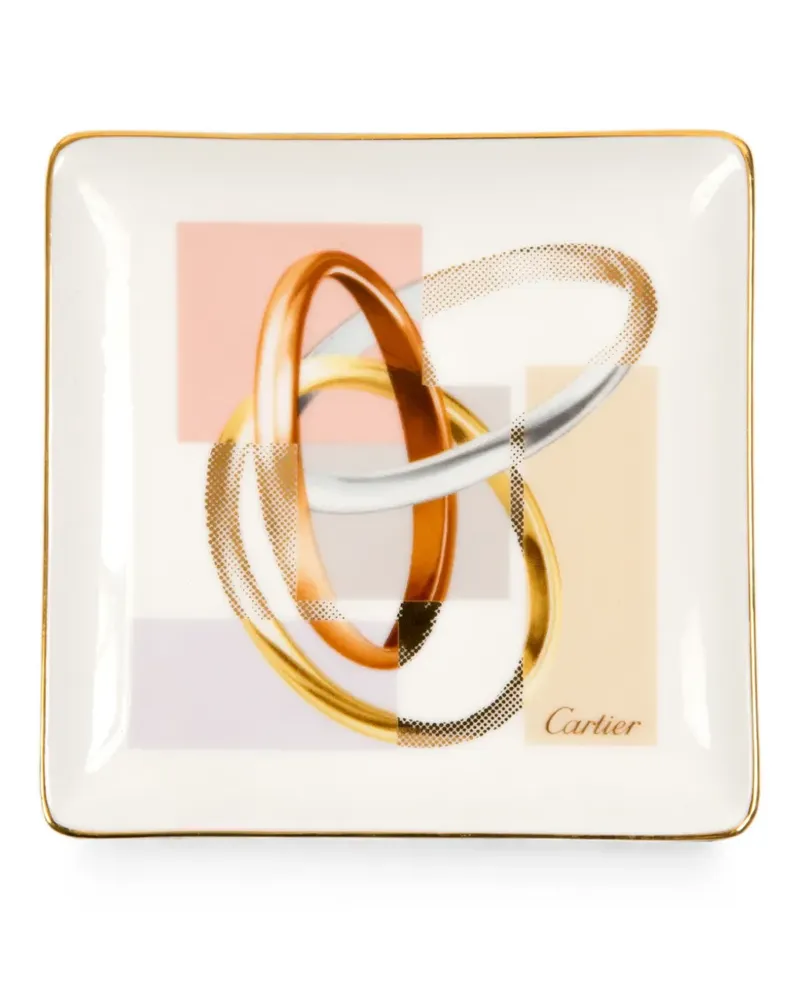 Cartier 2010s Trinity Ring Porzellan-Organizer - Weiß Weiß