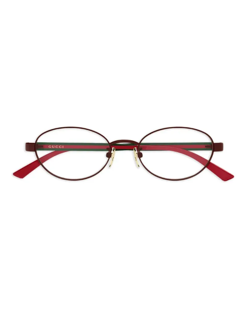 Gucci Brille mit ovalem Gestell - Rot Rot