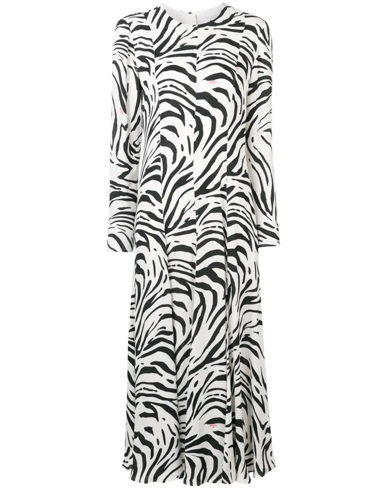 MSGM Kleid mit Zebra-Print - Schwarz Schwarz
